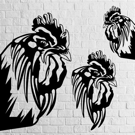 cnc rooster|Rooster and chicken vector design files – DXF SVG EPS AI CDR.